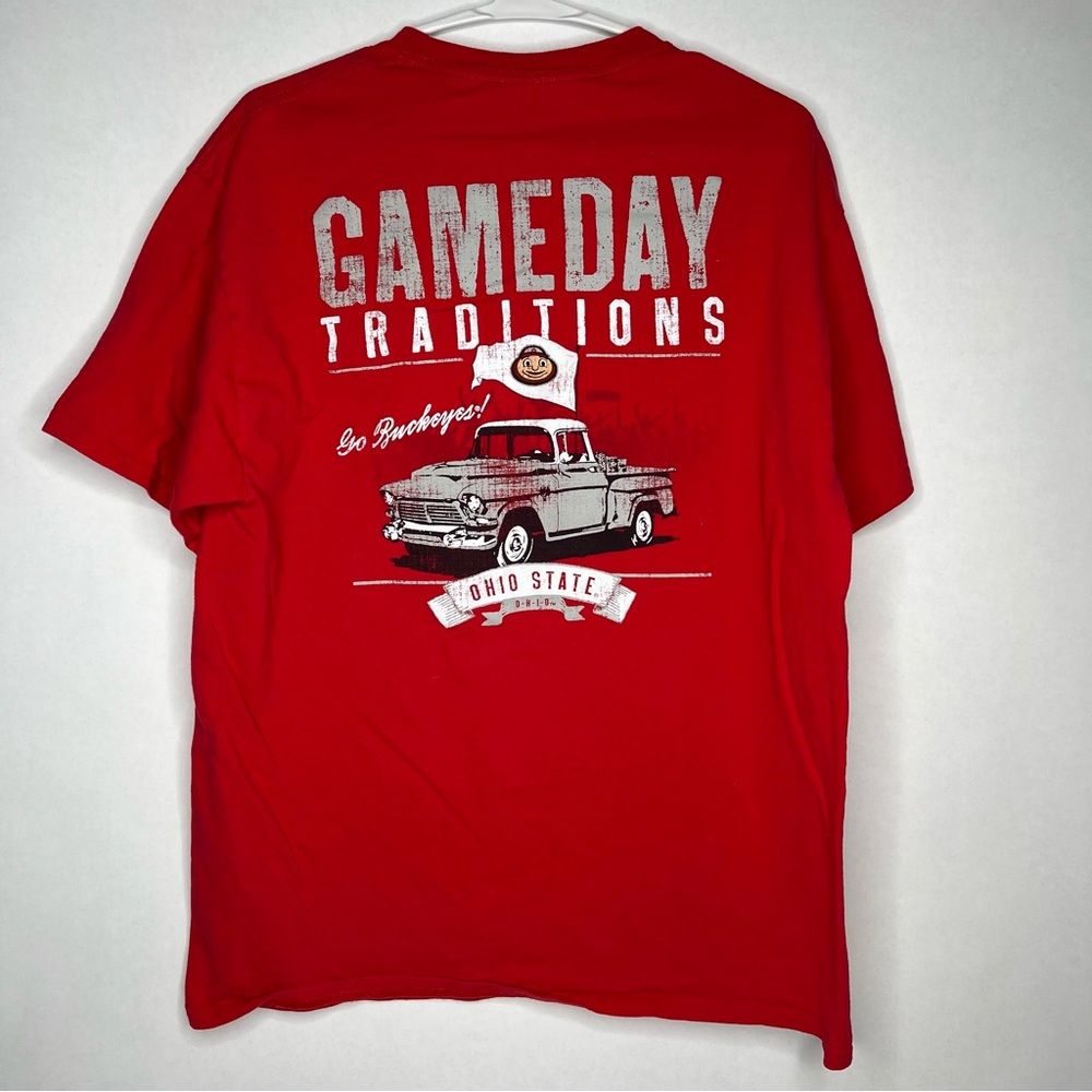 Ohio State Buckeyes T-Shirt Red Mens Unisex Womens L Mascot Head College Gameday